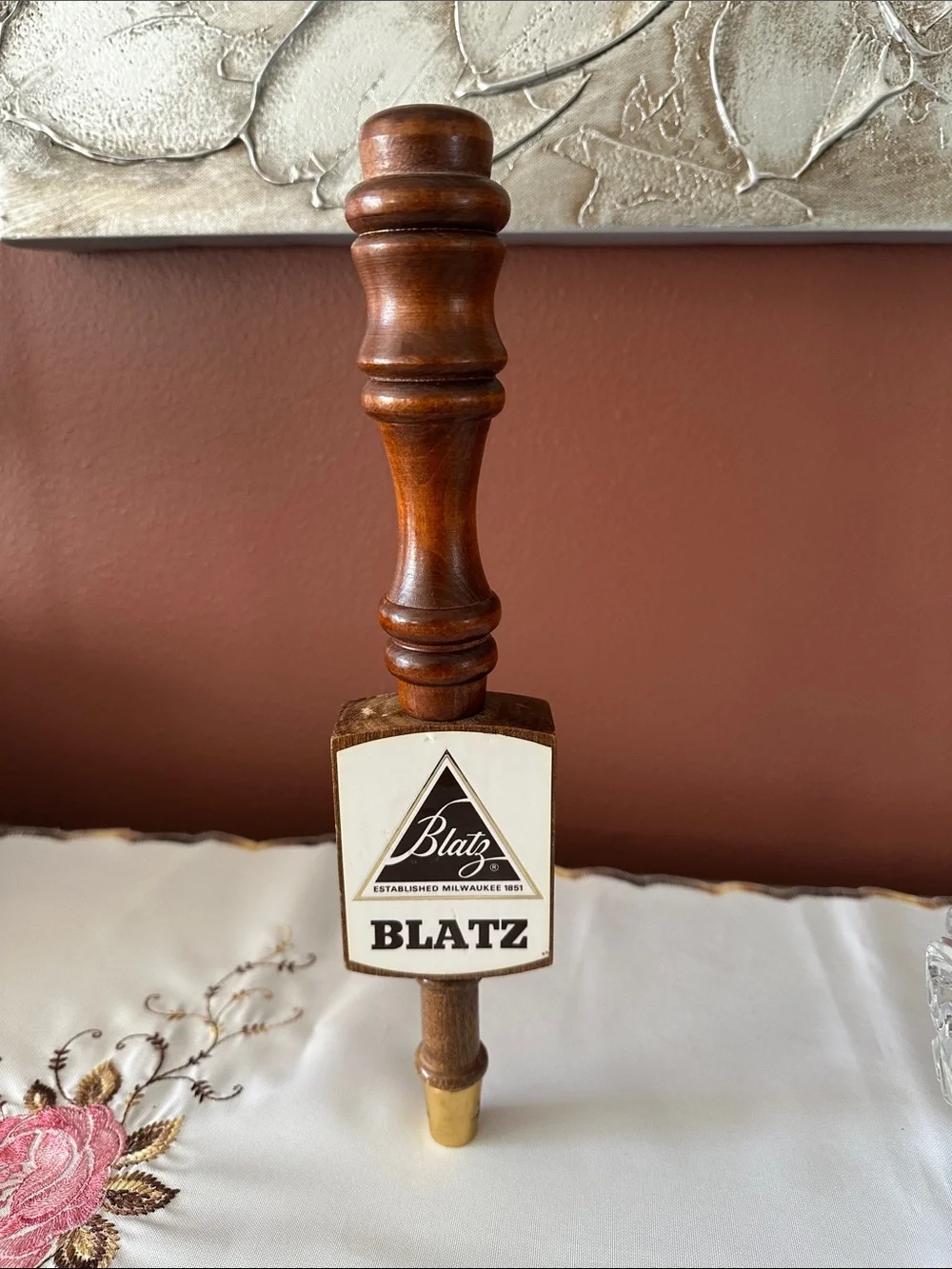 Blatz Beer Wooden Tap Handle Vintage 1970's Breweriana
